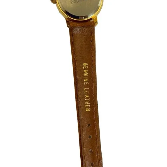 Vintage Mickey Mouse Gold Plated Sticking Out Tongue Watch 2035-21 Leather Band Vintage Mickey Mouse Gold Plated Retro Watch 2035-21 Leather  main image 3